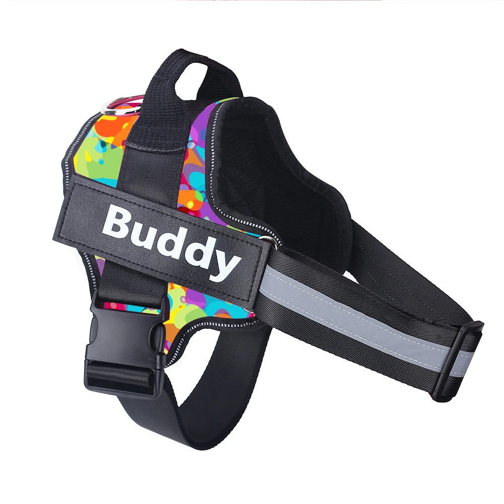 Personalized No-Pull Reflective Dog Harness – Breathable Custom Pet Vest (Small → Large)