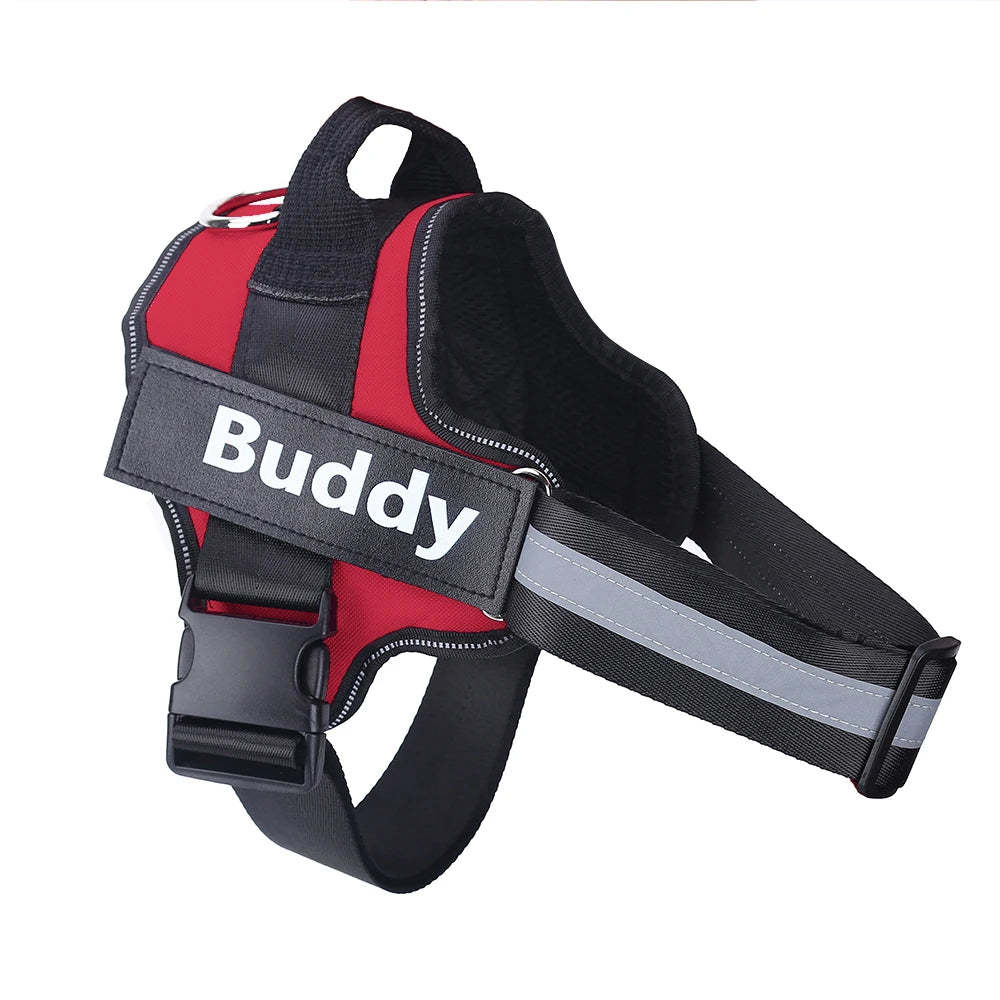 Personalized No-Pull Reflective Dog Harness – Breathable Custom Pet Vest (Small → Large)