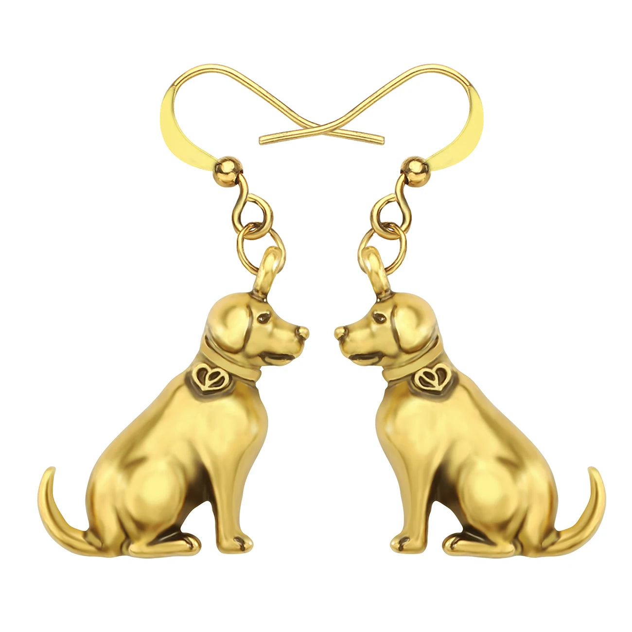 Antique Gold and Silver Labrador Earrings