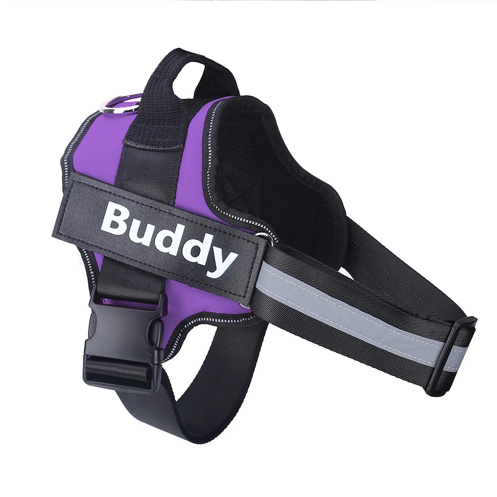 Personalized No-Pull Reflective Dog Harness – Breathable Custom Pet Vest (Small → Large)