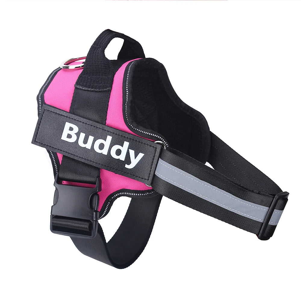 Personalized No-Pull Reflective Dog Harness – Breathable Custom Pet Vest (Small → Large)