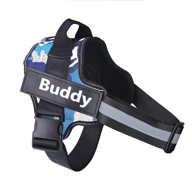 Personalized No-Pull Reflective Dog Harness – Breathable Custom Pet Vest (Small → Large)