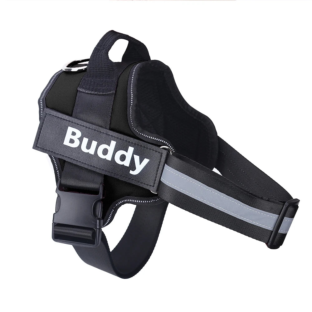 Personalized No-Pull Reflective Dog Harness – Breathable Custom Pet Vest (Small → Large)