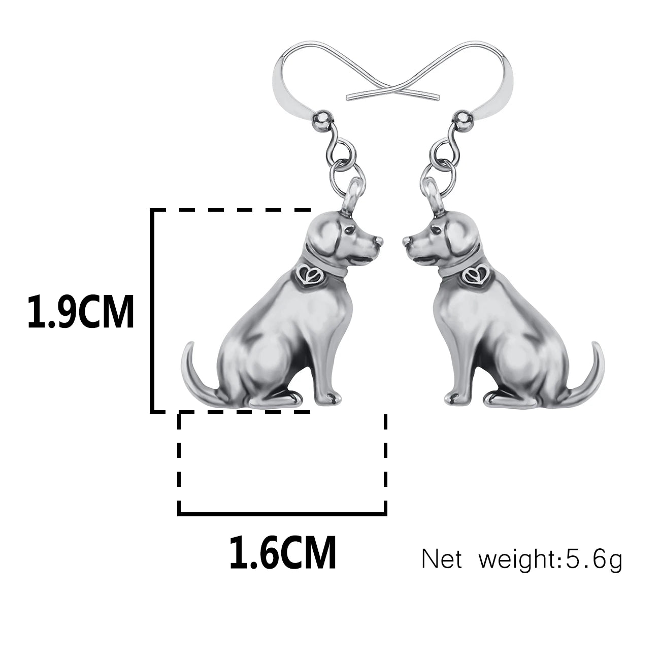 Antique Gold and Silver Labrador Earrings
