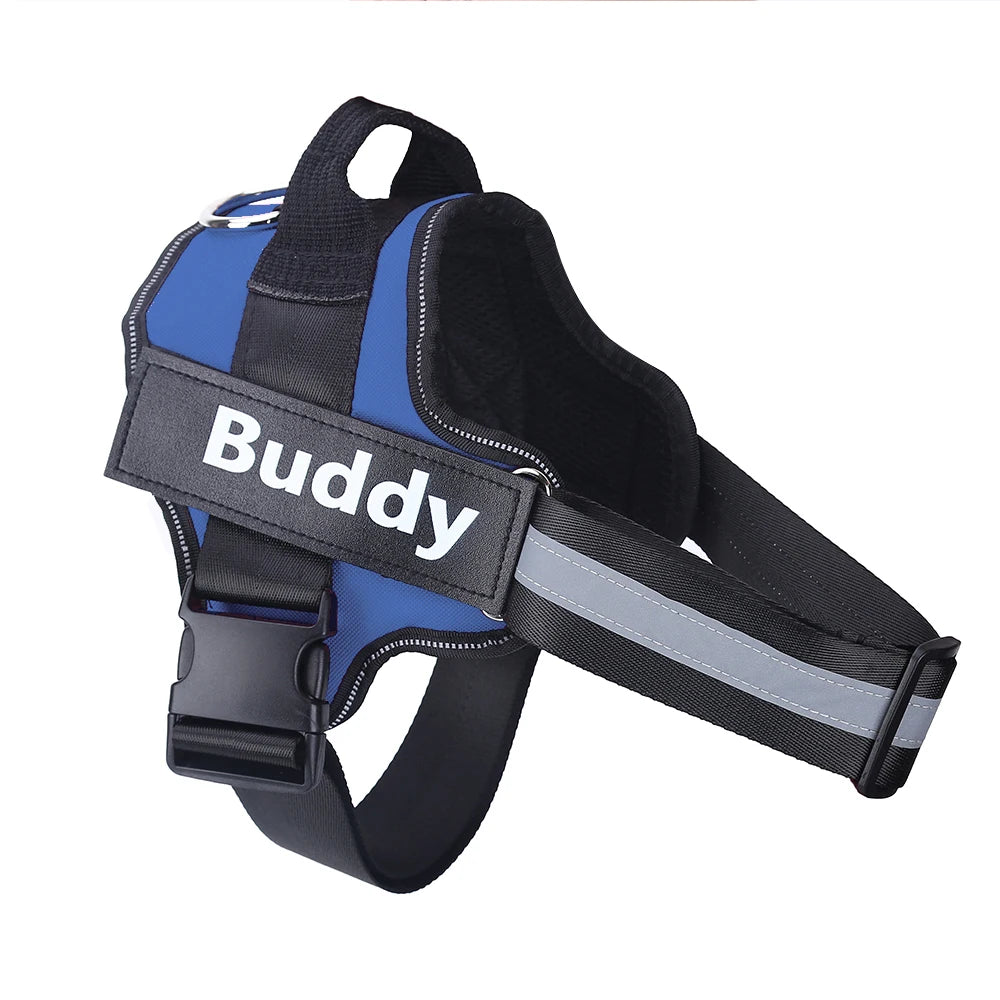 Personalized No-Pull Reflective Dog Harness – Breathable Custom Pet Vest (Small → Large)