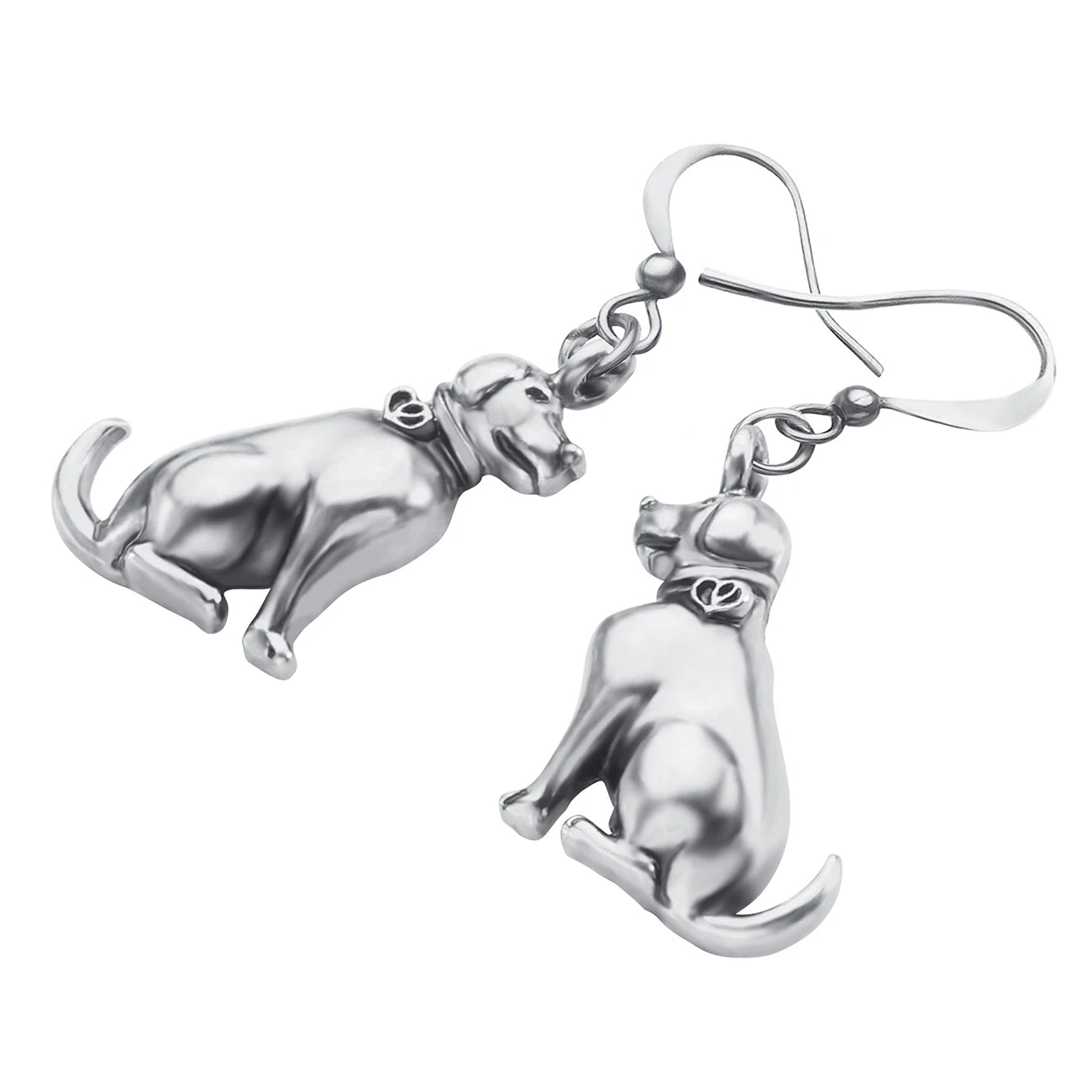 Antique Gold and Silver Labrador Earrings