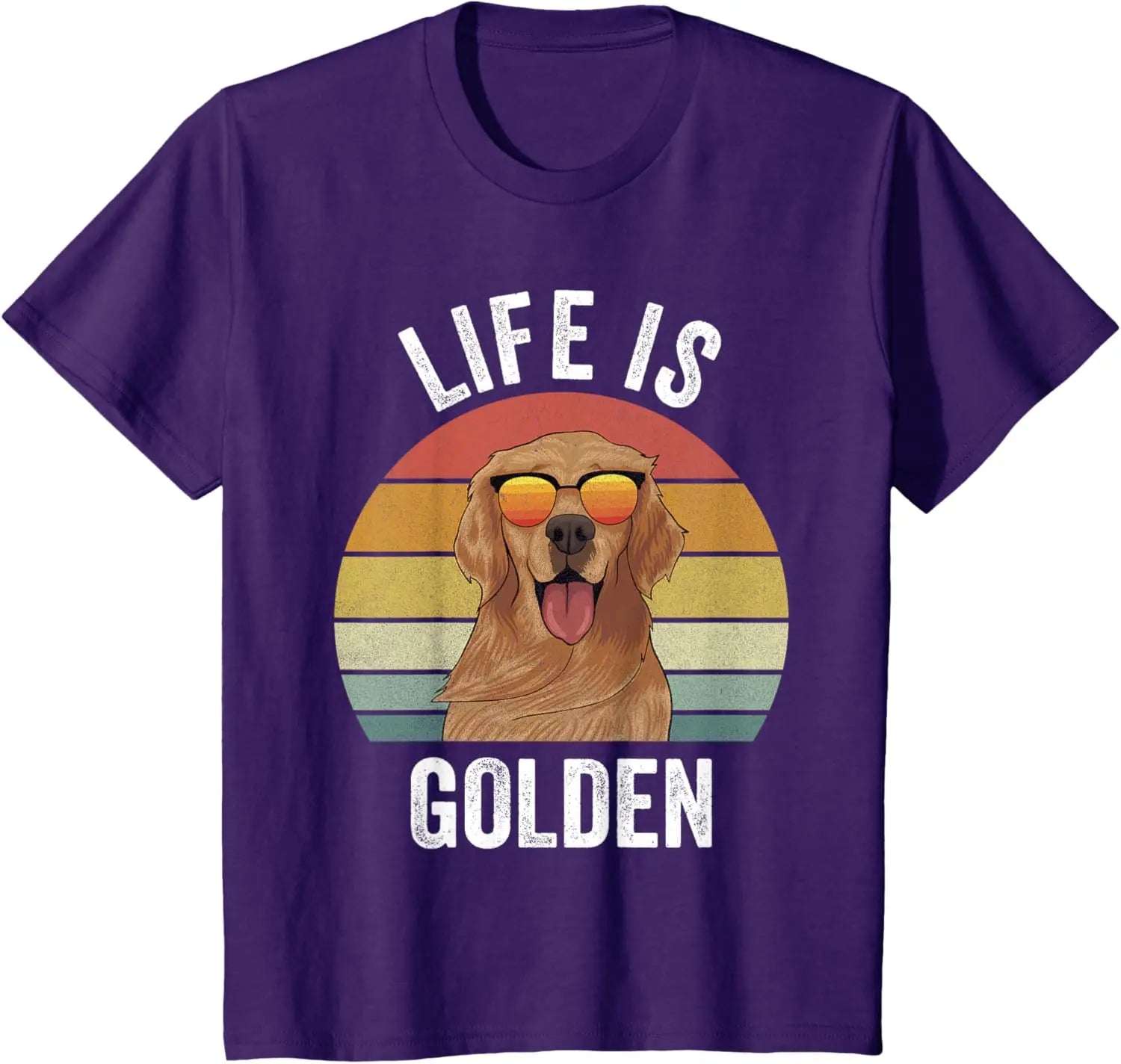 Retro “Life Is Golden” Retriever T-Shirt