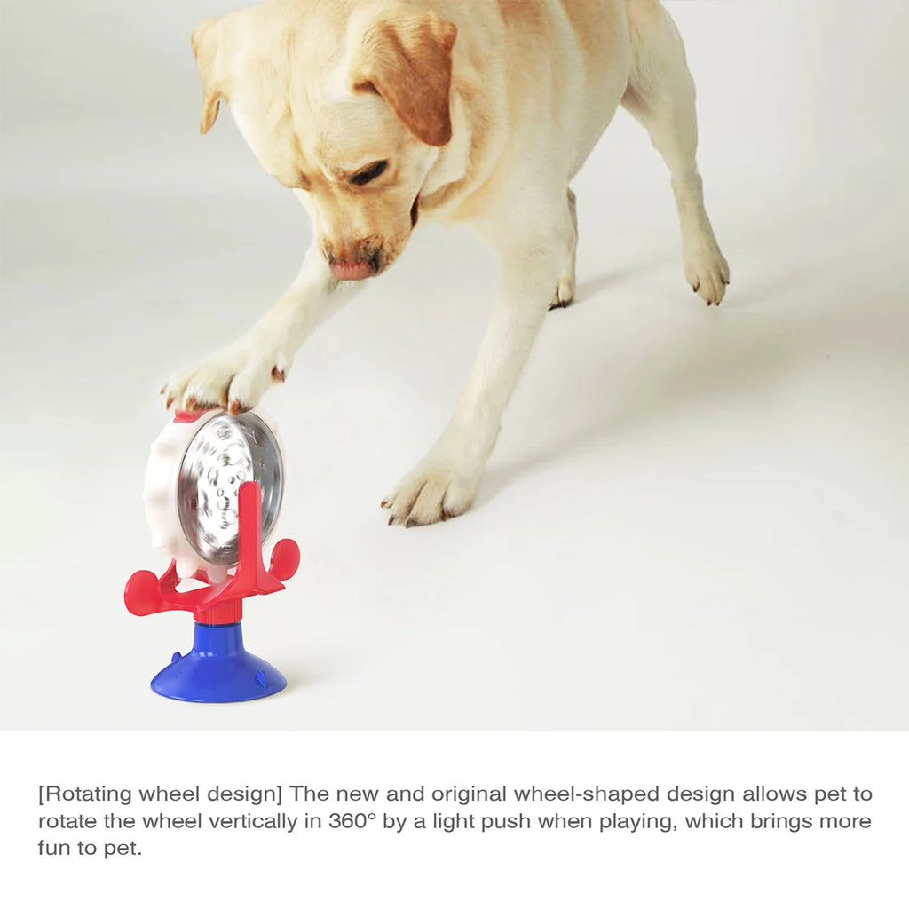 Interactive Treat Dispensing Dog Toy | Rotating Slow Feeder Wheel for Small & Medium Dogs