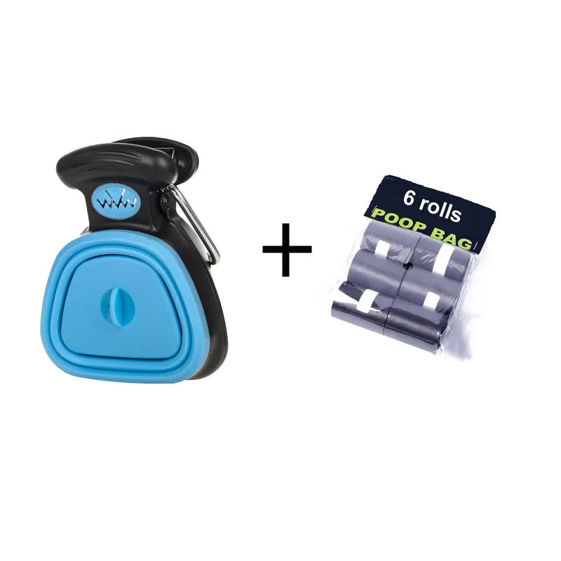 Portable Dog Pooper Scooper with Waste Bag Dispenser (Includes 6 Rolls of Bags)