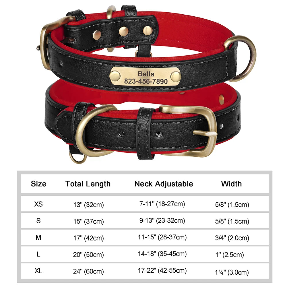 Personalized Dog Collar – Custom Engraved PU Leather Collar