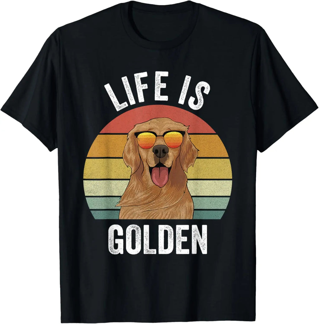 Retro “Life Is Golden” Retriever T-Shirt
