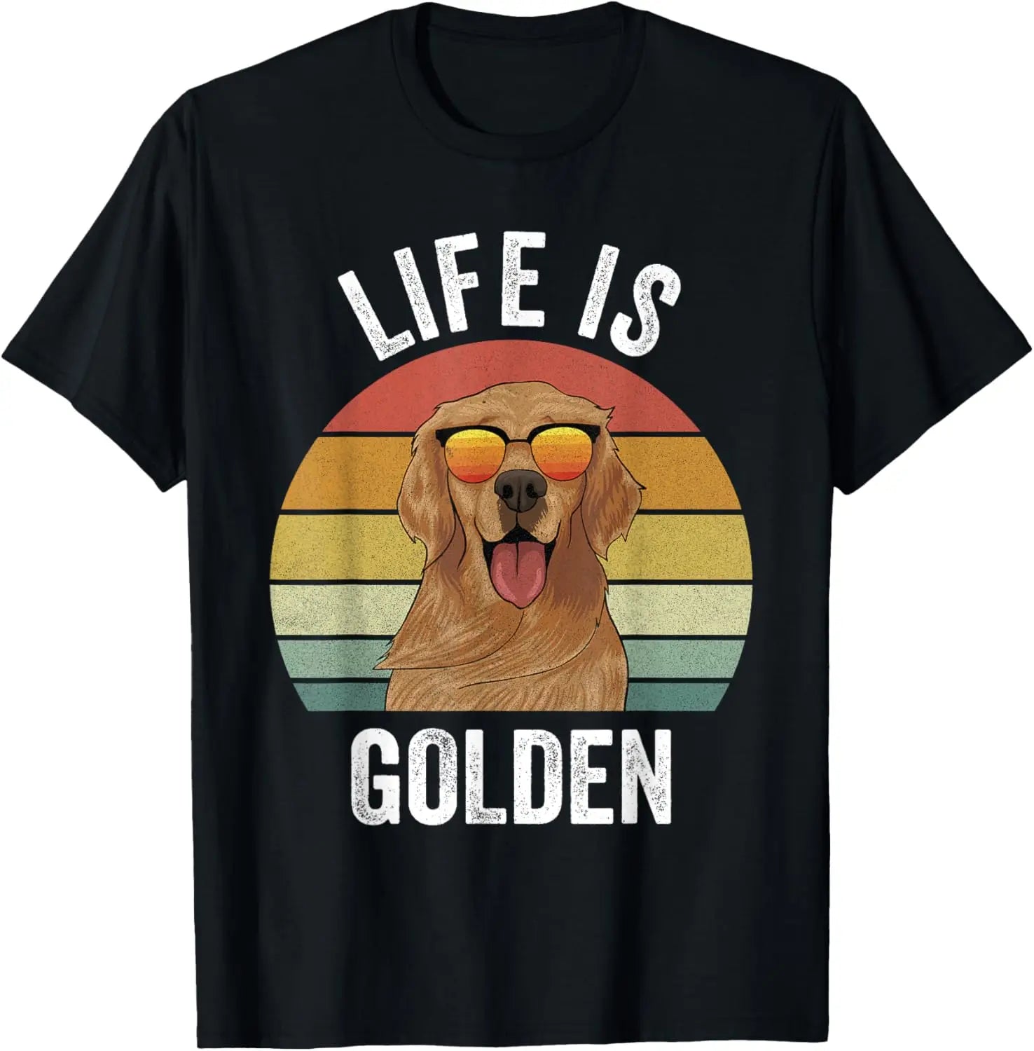 Retro “Life Is Golden” Retriever T-Shirt