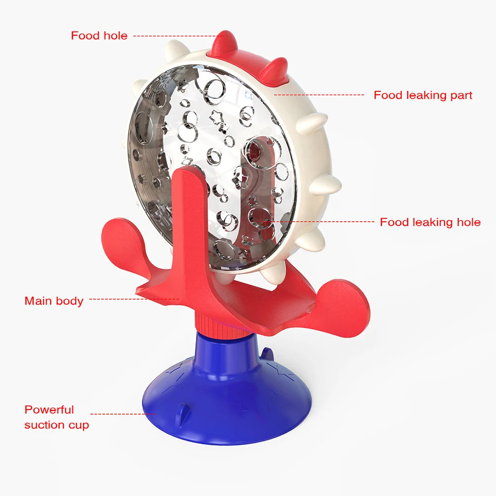 Interactive Treat Dispensing Dog Toy | Rotating Slow Feeder Wheel for Small & Medium Dogs