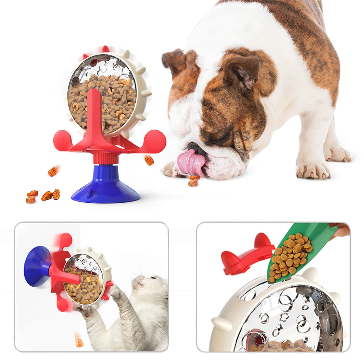 Interactive Treat Dispensing Dog Toy | Rotating Slow Feeder Wheel for Small & Medium Dogs