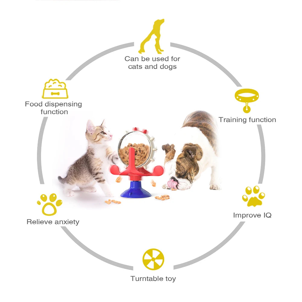 Interactive Treat Dispensing Dog Toy | Rotating Slow Feeder Wheel for Small & Medium Dogs