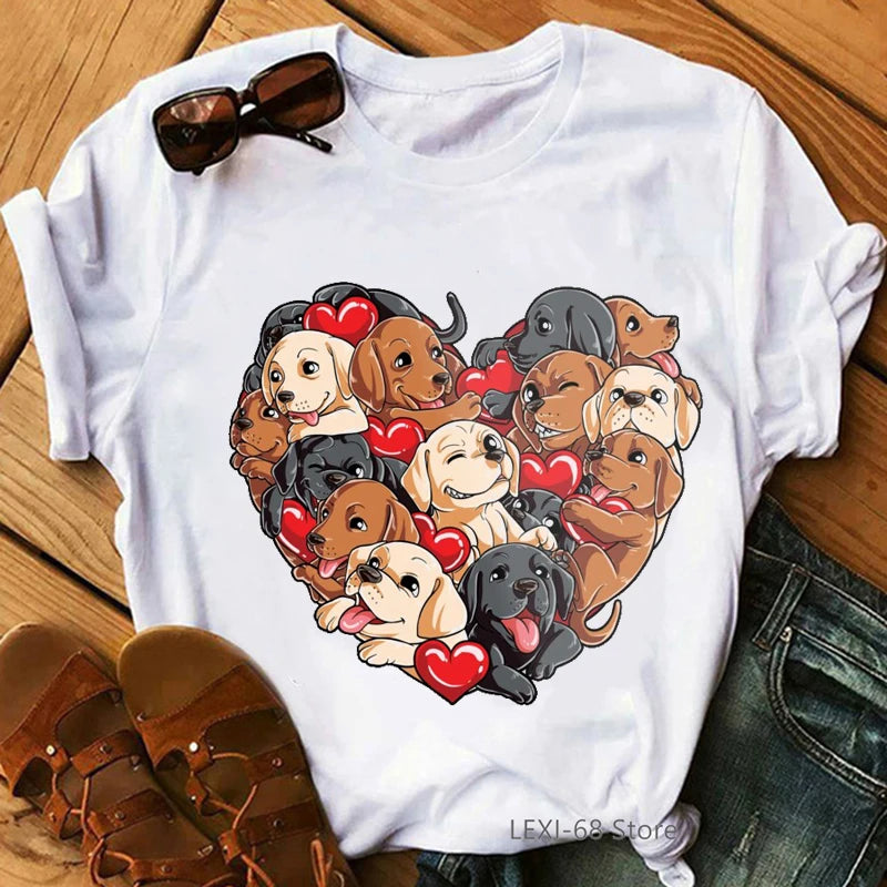 Labrador Love Heart Womans T-Shirt